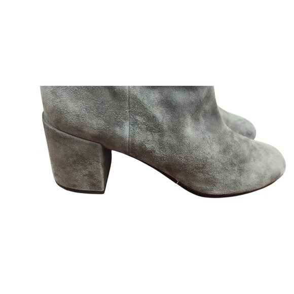 Vince Gray Suede Ankle Boots Women’s Size 9M EUR 39 Block Heel Zip Booties - Picture 4 of 14